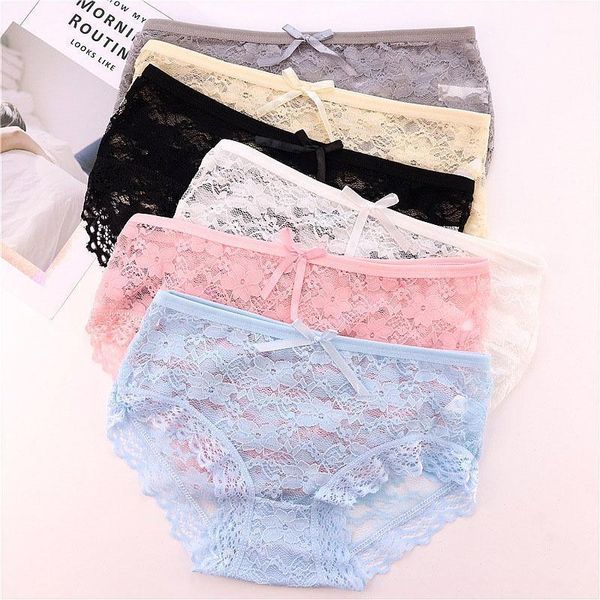 

women lace soft briefs lingerie fashion women's panties transparent underwear, Black;pink