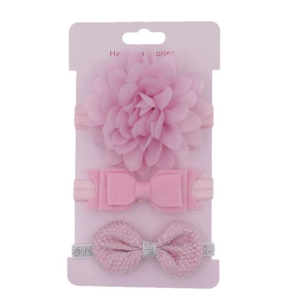 

the latest version of baby hair band elastic 3 piece girl children accessories, Slivery;white