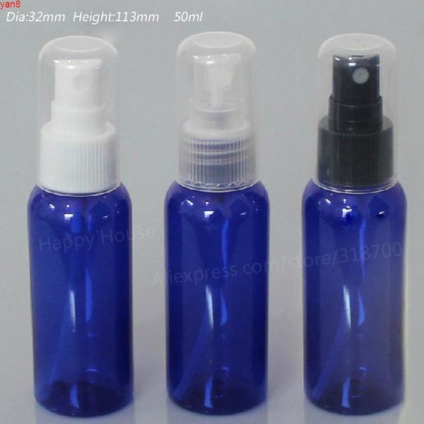 30 x 50ml de alta qualidade Cobalt Blue Perfume Mist Pulverizador Garrafa com cobertura completa 50cc embalagem cosmética