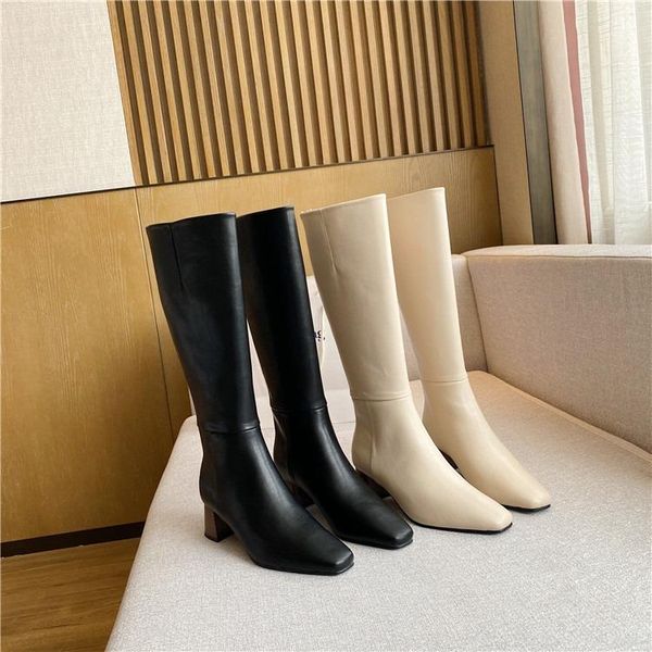 

boots women's rubber female shoes thigh high heels zipper winter footwear boots-women rain ladies over-the-knee 2, Black