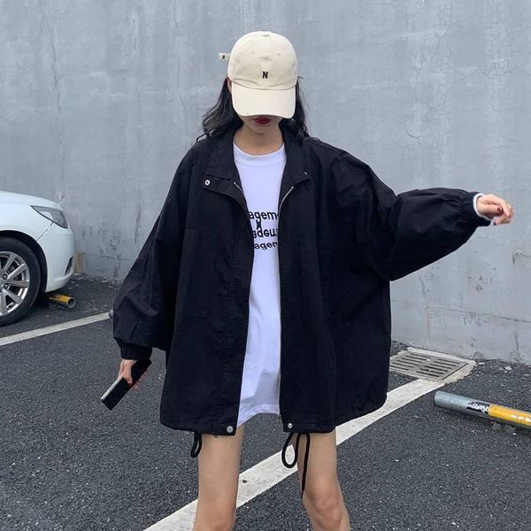 

women's jackets spring coat korean edition loose long jacket fashion, Black;brown