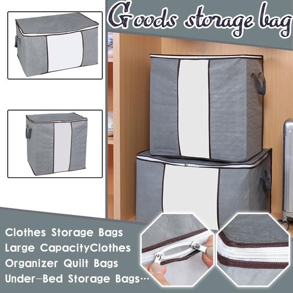 

storage bags large capacity clothes bag organizer with reinforced handle thick fabric pillow quilt blanket
