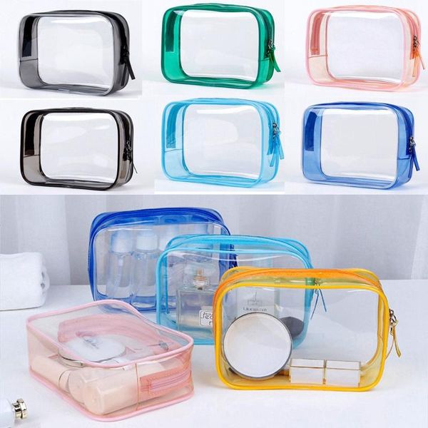 

storage bags transparent pvc travel organizer clear makeup bag beautician cosmetic beauty case toiletry make up pouch wash