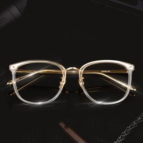 

fashion sunglasses frames clear glasses frame women mens vintage designer spectacles metal acetate transparent custom pochromic lenses, Black