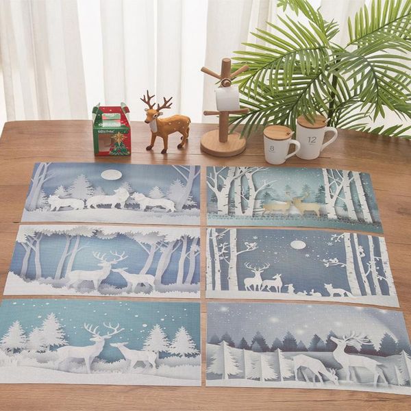 

mats & pads 2021 merry christmas placemat ornament decoration for home table decor xmas gifts year