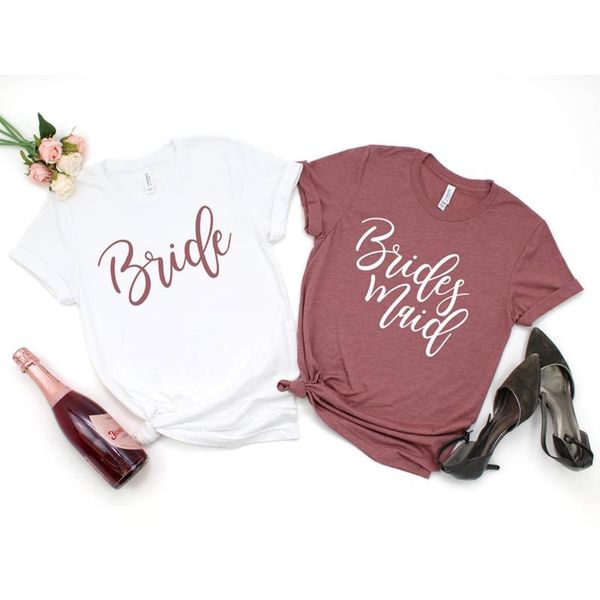 

women's t-shirt bridesmaid shirts | bachelorette party maid of honor bridal, White