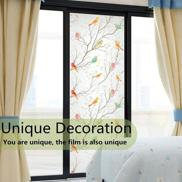

window stickers 3d for home non-adhesive privacy film frosted decorative bird static glass sticks decor