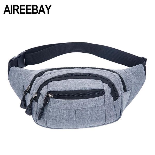 

waist bags aireebay pack for men women fanny big bum bag hip money belt travel mobile large capacity 2021 male phone
