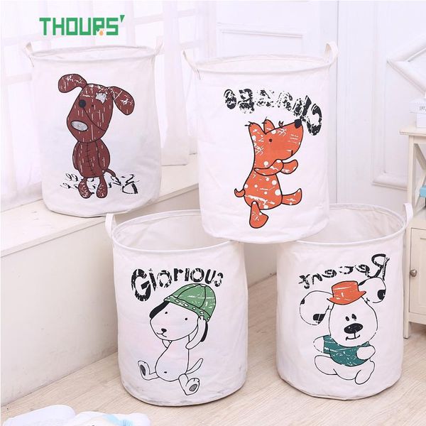 

thours gradient dog collapsible large laundry basket dirty clothes storage bucket monkey kid toys organizer baskets box & organization