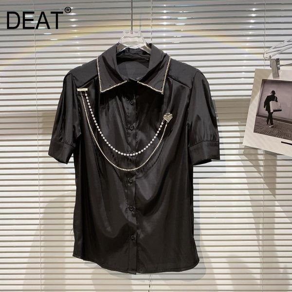 

women black diamond shirt arrivals turn-down collar short sleeve temperament fashion spring summer 11d473 210525, White