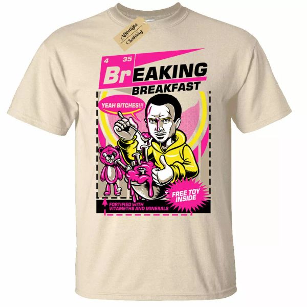 

breaking the shirt men funny gift, White;black
