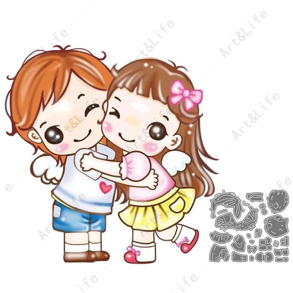 

painting supplies sweetheart girl and boy metal cutting dies stencils for making scrapbook birthday paper cards embossing cut die
