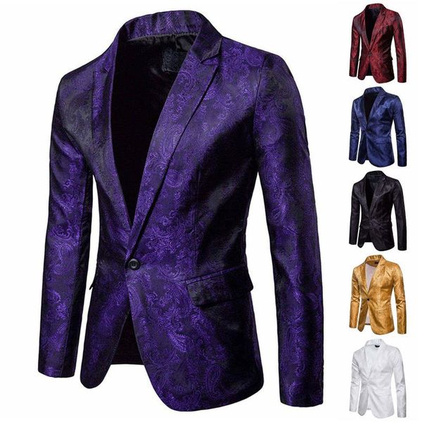

men's jackets 2021 suit court-style dark pattern design fashion one button with slim business, Black;brown