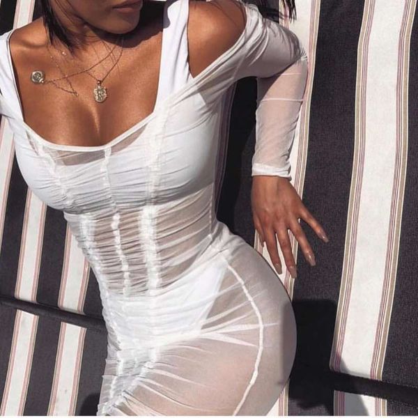 

dresses summer women's three piece screen perspective beach dress suit, Black;gray