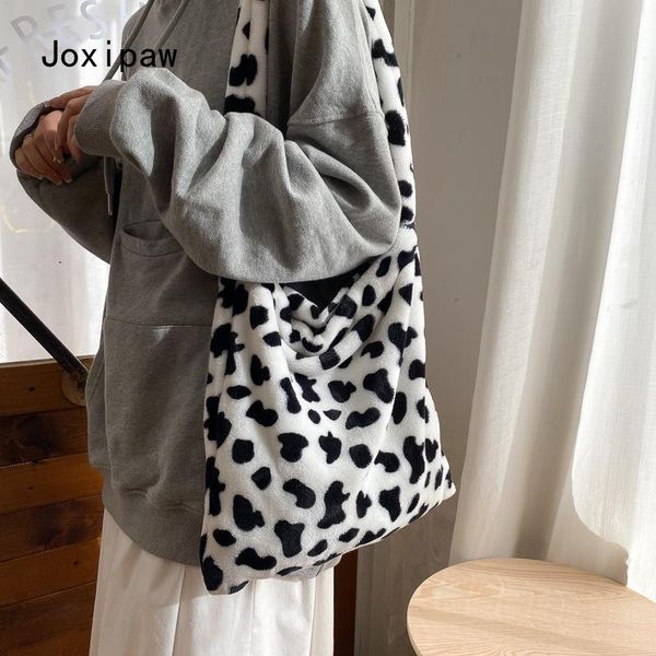 

evening bags elegant design cow pattern women tote handbags casual large capacity ladies shoulder bag simple fashion female messenger