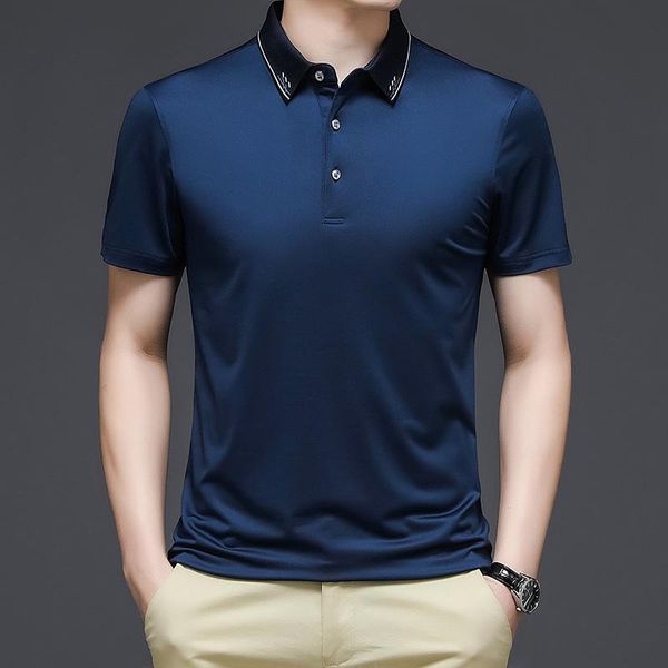 

men's polos summer short sleeve shirt men navy blue casual business wear brand anti-wrinkle mens poloshirt slim fit burgundy 2021, White;black