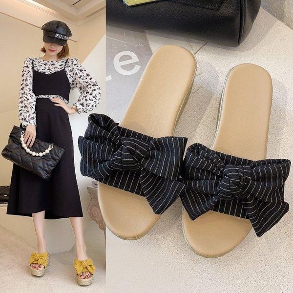 

slippers shoes low basic rome rubber fabric hoof heels cotton, Black