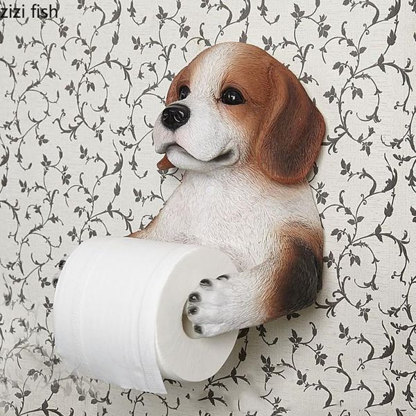 

toilet paper holders simulation dog resin towel holder household animal roll sanitary napkin living room box item