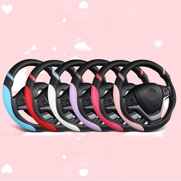 

Steering Wheel Covers Cover Ladies PU Universal Car Interior Accessories