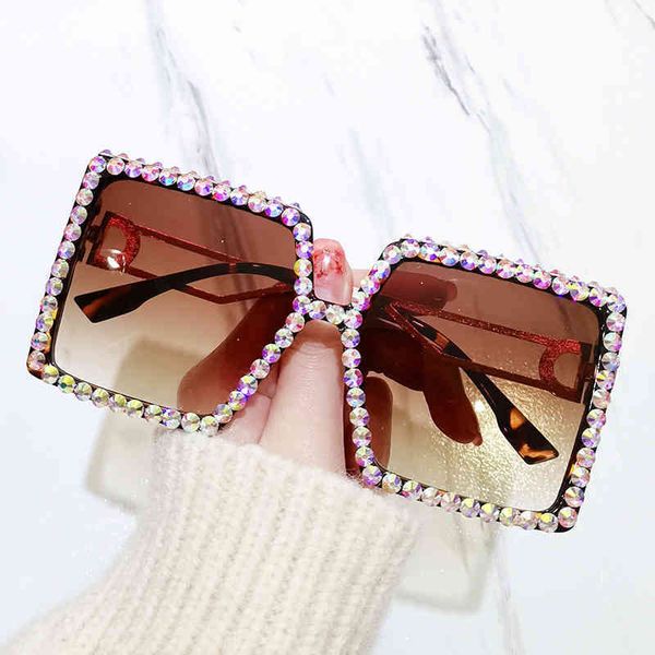

2022 factory wholesale luxury rhinestones men oversized fashion diamond sunglass vintage shades eyewear stylish for women, White;black