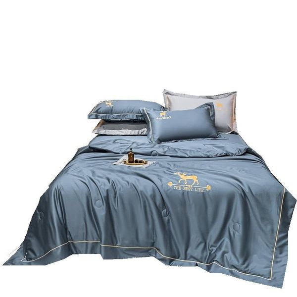 

style washed tencel summer quilt four-piece air-conditioning bedding sets