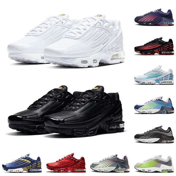 

all white classic tn 3 cushion mens size 12 tuned plus 2 running shoes trainers leather triple black crimson red rainbow womens sneakers, White;red