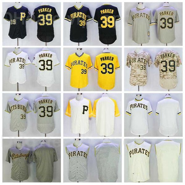 

retire baseball 39 dave parker vintage jersey men black white grey yellow camo team stitched pullover flexbase cool base retro cooperstown