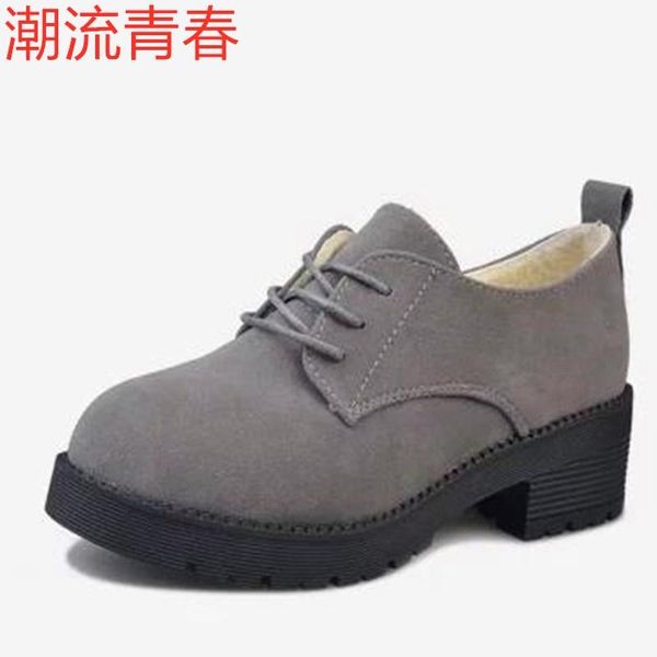 

dress shoes spring autumn women single thick high heel pumps round toe lace up fashion casual comfortable leather, Black