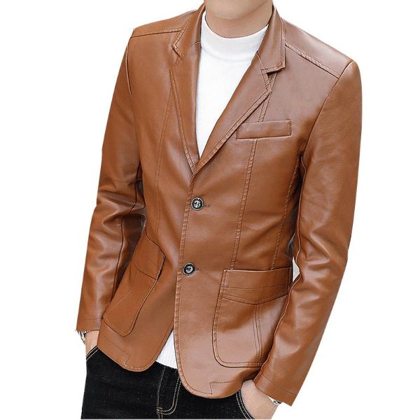 

men's fur & faux england leather jacket men autumn nice coat male fashion slim motorcycle clothing solid color black outerwear