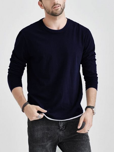 

men contrast hem tee 61xo#, White;black