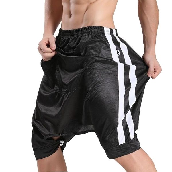 JQK New Fashion Hip Hop Con apertura sul cavallo Pantaloncini Homme Pantaloni sportivi larghi Danza Metrosessuale Pantaloncini da sonno freddi Masculino 210329