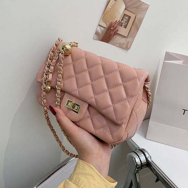 

lingge chain small pu leather crossbody bags 2021 summer luxury ed trendy beautiful fashion shoulder handbag and purses l003
