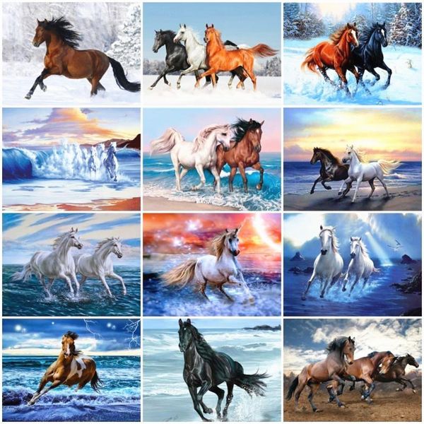 

diamond painting horse embroidery square/roundfull display mosaic sale animals cross stitch rhinestones pictures