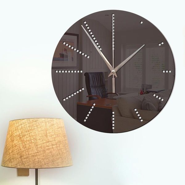 

wall clocks acrylic mirror clock creative diy stickers atmosphere simple living room decoration modern