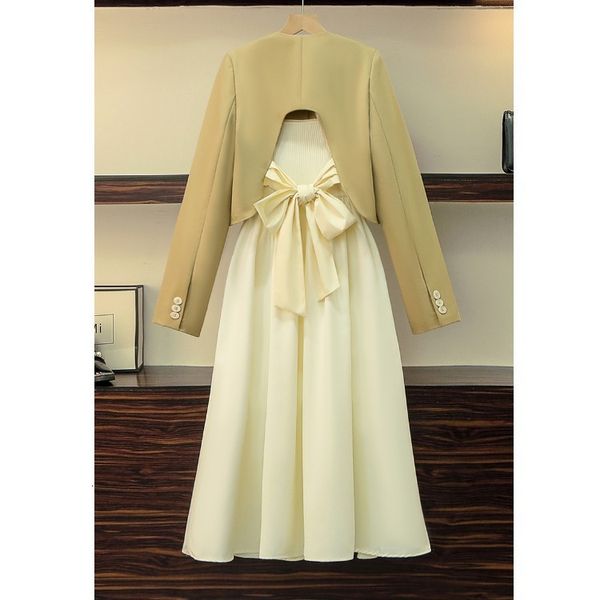 

casual dresses sweet dress for women, korean fashion, elegant, party, single front design, stylish midi blazer, strap two pieces, set , zktw, Black;gray