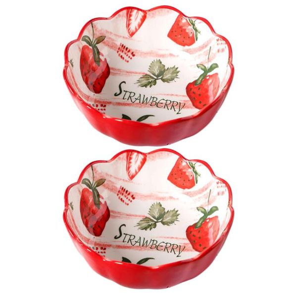

bowls 2pcs novel lace salad fruit dessert containers (red)