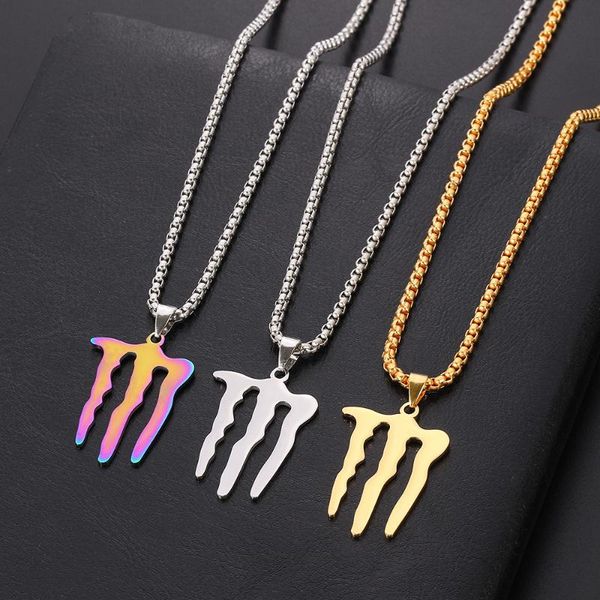 

pendant necklaces european and american fashion trend y2k magic claw necklace men women all-match minimalist style simple personality jewelr, Silver