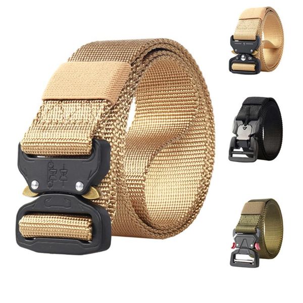 

belts 1pcs buckle riggers nylon tactical men's belt army fan special forces quick-drying outdoor canvas training inner band, Black;brown