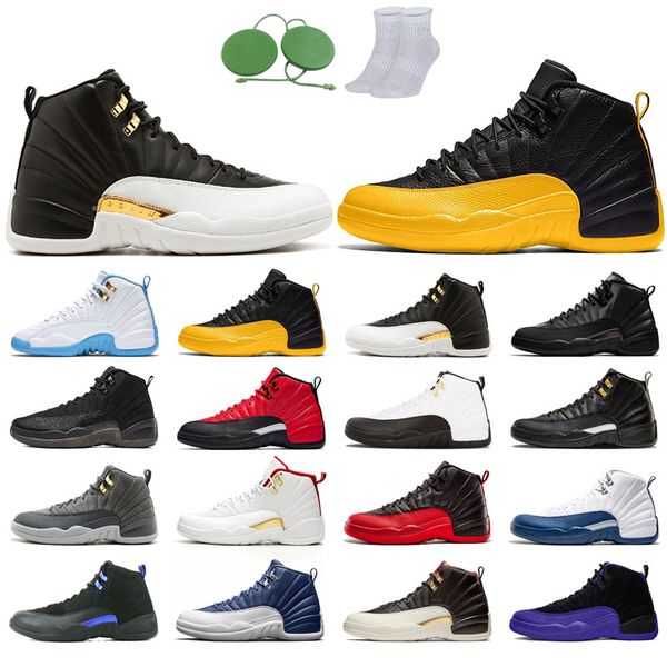 

12s man basketball shoes winterized wings university gold blue the master taxi reverse flu game o-black michigan gym red gamma french fiba d