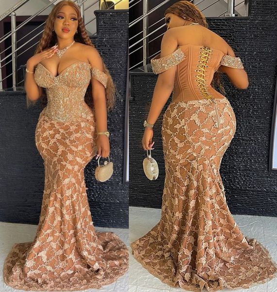 

2022 plus size arabic aso ebi gold mermaid prom dresses sweetheart beaded vintage evening formal party second reception gowns dress zj053, Black