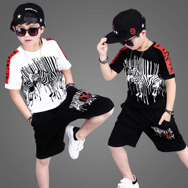 2019 sommer Jungen Kleidung Sets Teenager Sport Anzüge Kurzarm T-shirt Hosen Casual 4 5 6 8 10 12 13 jahre Kind Junge Kleidung X0802