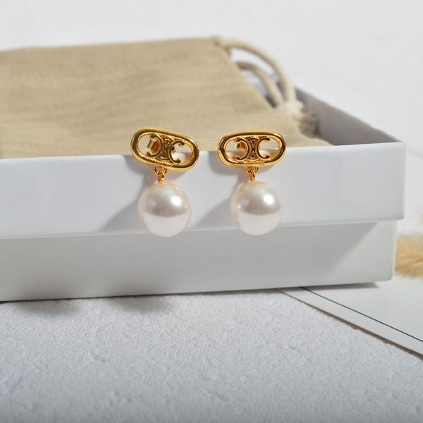

design jewelry pearl earrings pearl symbol modeling arc, Golden