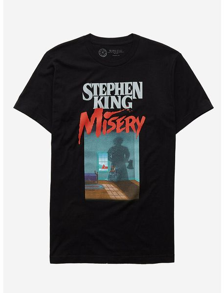 

steven king misery book cover t-shirt, White;black