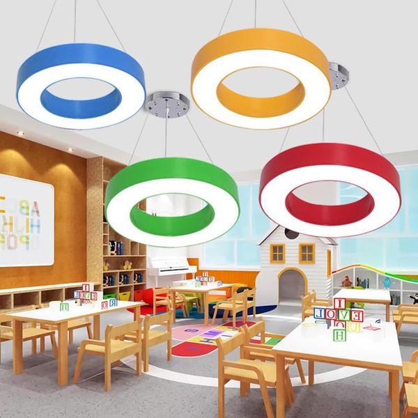

pendant lamps hollow circle led ceiling lamp nursery kindergarten classroom lights