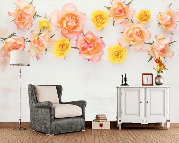 

wallpapers papel de parede roses flowers po wallpaper,living room bedroom tv background kitchen wall papers home decor custom murals