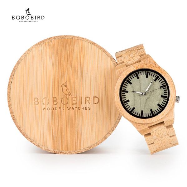 

wristwatches bobo bird watches men's bamboo wooden wristwatch ghost eyes wood strap glow analog watch with gift box c-b22, Slivery;brown