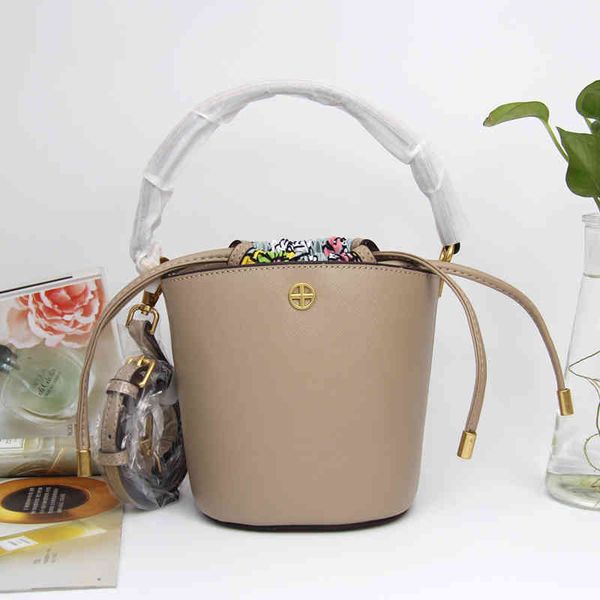 

designer bags2021tb new bucket bag leather two-layer cowhide floral cloth liner fashion ladies one-shoulder messenger portable all-matchluxu
