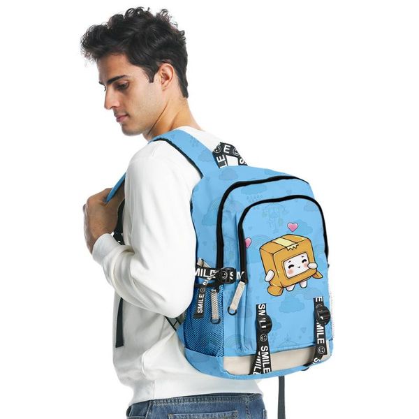

backpack lankybox primary middle school students schoolbag teenager boys girls oxford waterpfoof lapmen