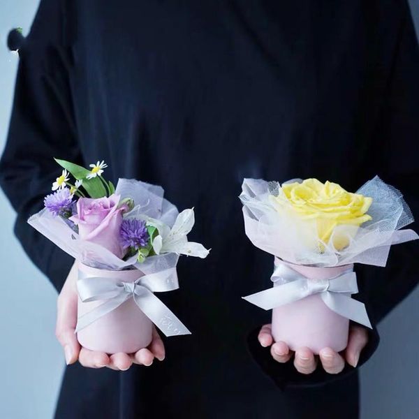 

gift wrap 6pcs mini hug bucket flower box bouquet barrel arrangement valentine's day wedding decor