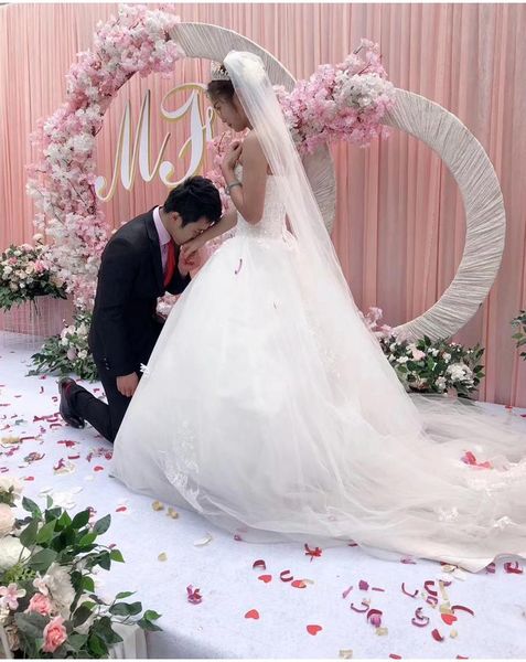 

bridal veils 2021 wedding veil lace cathedral accessories white ivory 3.5 m long voile marriage with comb, Black